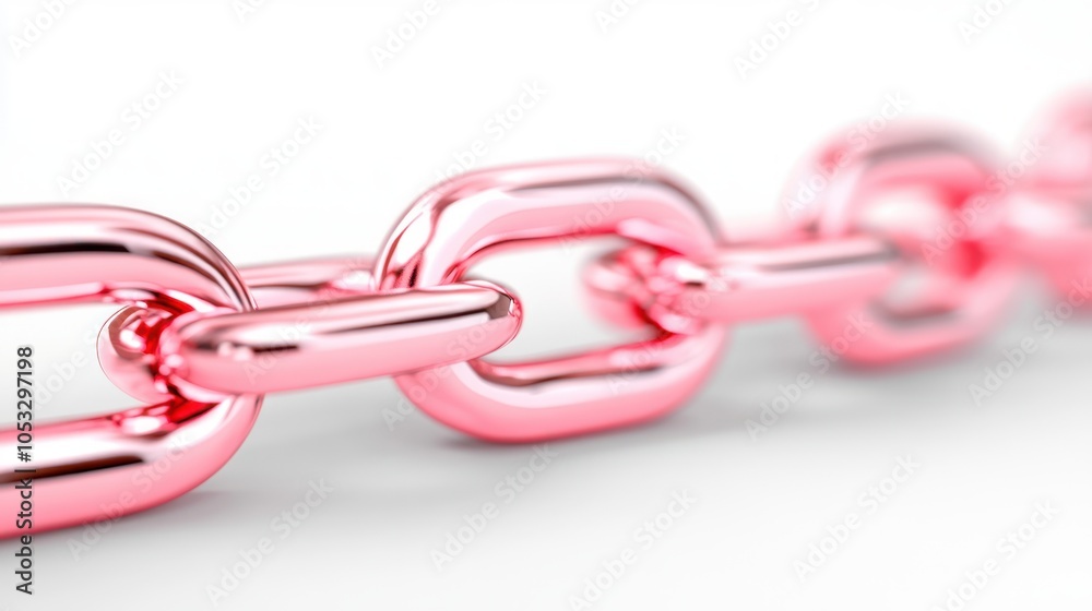 Aufkleber A close-up of a shiny pink chain link symbolizing connection and unity in modern design
