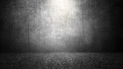 Surface of black concrete floor on room. Abstract texture with smoke