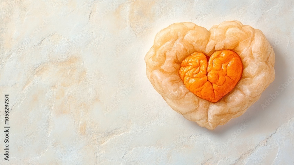 Poster exploring the unique relationship between love and the brain a heart-shaped cerebral delight