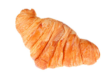 Crisp fresh croissants in the background