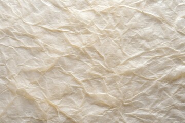 Detailed close-up of textured, wrinkled vellum paper with soft folds, offering a vintage and tactile background for creative projects.