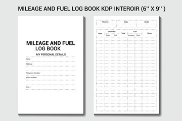 mileage and fuel logbook KDP interior designs