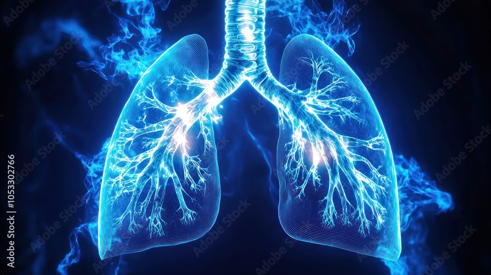 Aufkleber exploring the intricacies of the human respiratory system through stunning visual representations of