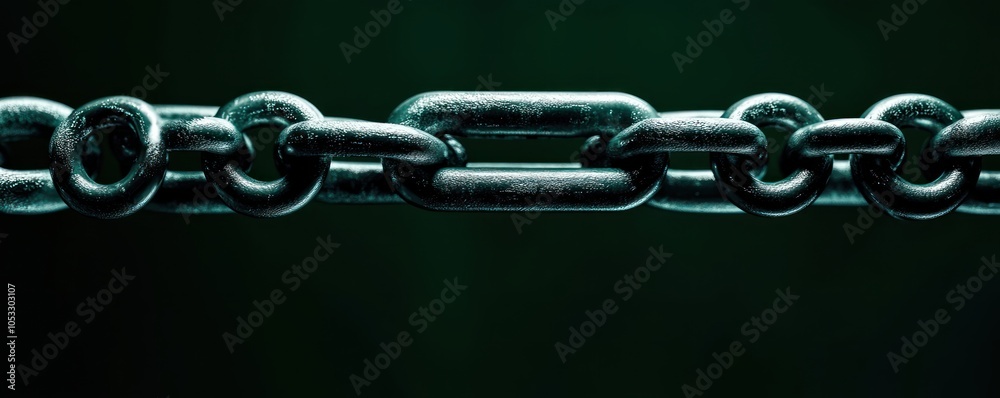 Poster Exploring the strength and flexibility of metal chains a close-up perspective on connectivity and durability