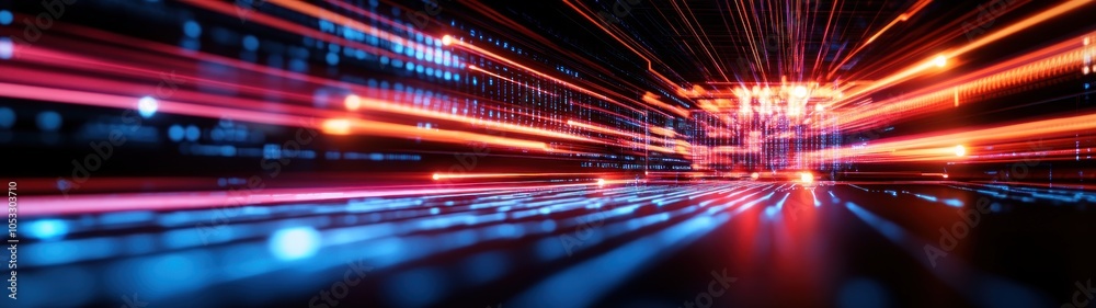 Poster Dynamic data visualization exploring the intersection of speed and technology in modern digital art