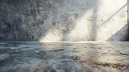 Concrete Room with Sunbeam Background