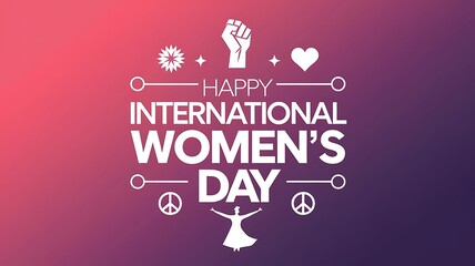 International Women's Day Celebration with Symbolic Icons