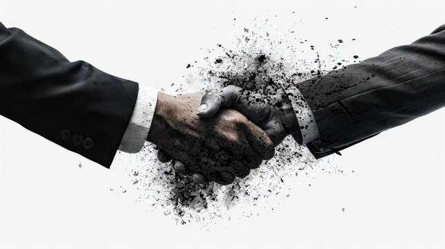 businessman shaking hands with partner symbolizes collaboration and agreement, showcasing unity and professionalism in dynamic business environment