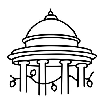 Parc monceau icon in doodle style 

