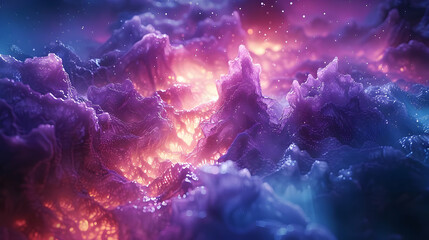 Fototapeta premium Abstract 3D Background with Purple, Blue and Orange Colors