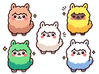 Cute Alpaca Illustrations: Adorable Cartoon Alpaca Designs
