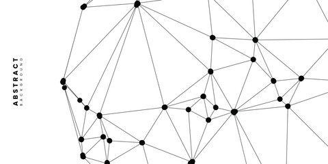 Obraz premium Abstract futuristic technology white background with black geometric lines. Vector illustration.