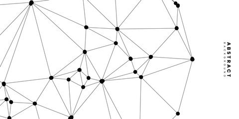 Fototapeta premium Abstract futuristic technology white background with black geometric lines. Vector illustration.