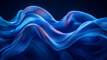 Obraz premium Abstract Blue 3D Wave Illustration