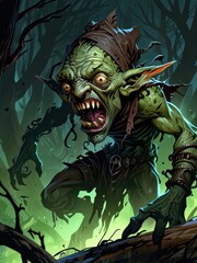 Frightening Goblin in the Forest