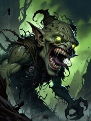 Obraz premium Frightening Goblin in the Forest