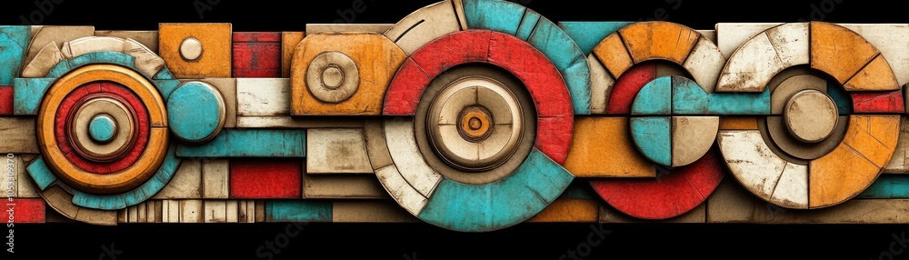 Aufkleber Vibrant geometric patterns an exploration of colorful circular design elements in modern art