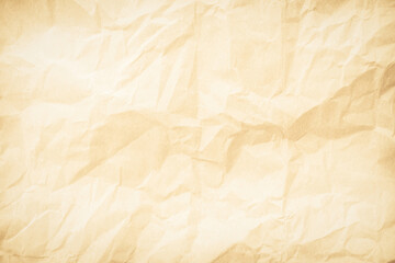 Crumpled brown paper texture background for design with copy space for text or image.	