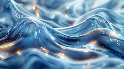 Abstract 3D Blue Liquid Wave Background