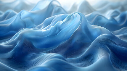 Obraz premium Abstract Blue Wavy Background, 3D Rendered Abstract Background