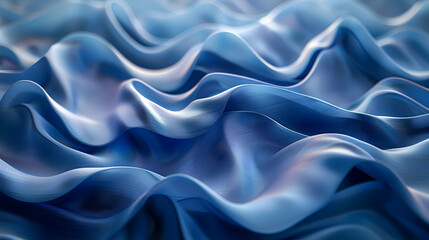 Abstract Blue 3D Wavy Background Illustration