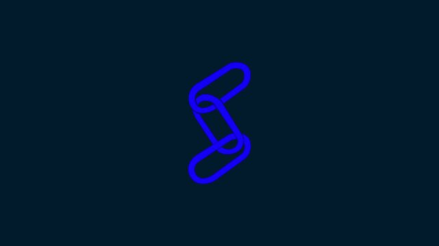 Chain link shape icon animation on abackground.