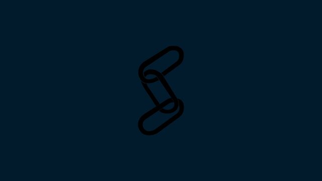 Chain link shape icon animation on abackground.