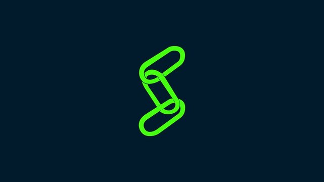 Chain link shape icon animation on abackground.