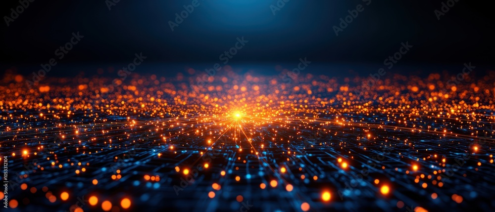 Poster Exploring the intersection of technology and light in a digital universe of sparkling connections