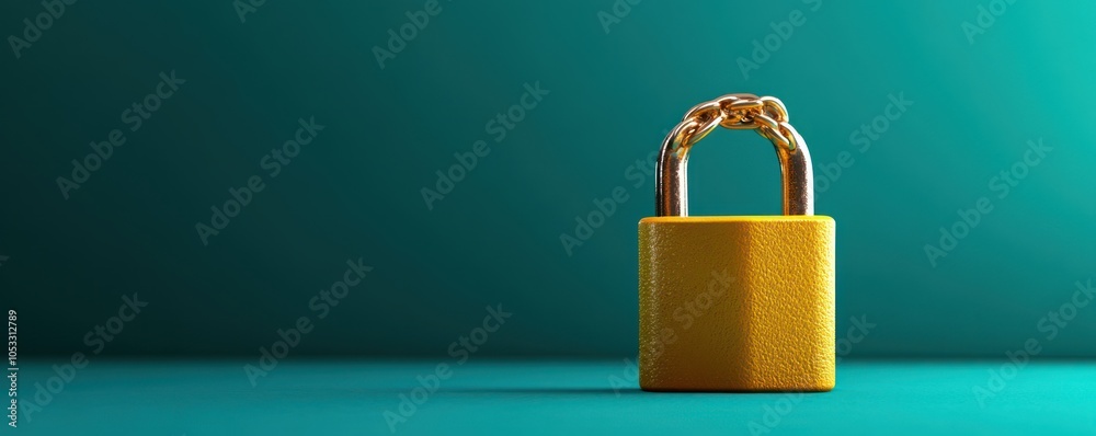 Aufkleber exploring the concept of security the significance of a yellow padlock on a vibrant background