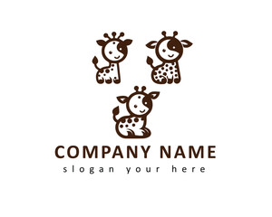 Fototapeta premium A giraffe logo symbolizes vision and grace