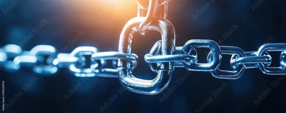 Poster exploring the significance of metal chains in industry and their role in connecting mechanisms