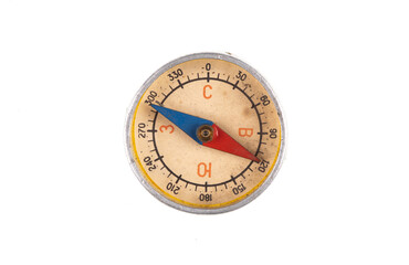 vintage soviet compass isolated on white background