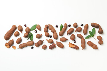Tamarind, concept of delicious food, fresh tamarind fruit