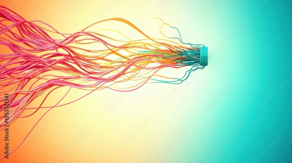 Poster vibrant flow a colorful exploration of dynamic energy and motion in digital art
