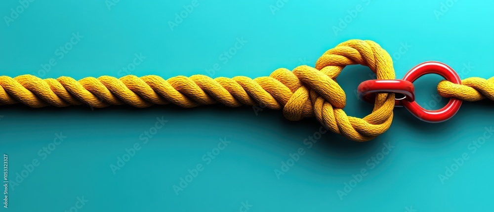 Poster Interconnectedness the symbolism of a knot and link in a vibrant setting