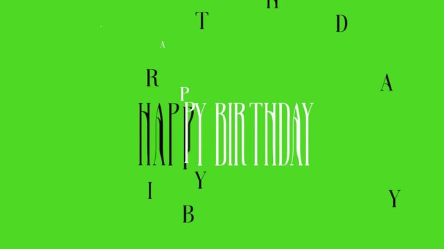 Happy Birthday Text Animated. Birthday Celebration