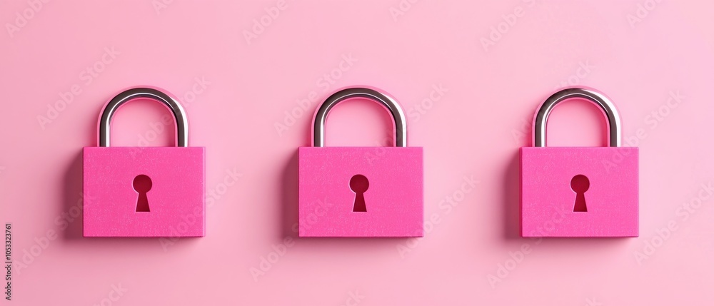 Poster Exploring the symbolism of pink padlocks a playful take on security and privacy in modern design
