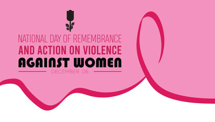 National day of remembrance and action on violence against Women is observed every year on December. People Awareness concept. background, placard, banner template Vector illustration design.