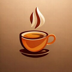 Obraz premium A coffee logo design in a minimalist style, featuring a simple coffee cup