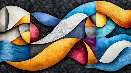 Fototapeta premium Vibrant abstract waves a colorful journey through curves and textures in modern art expression