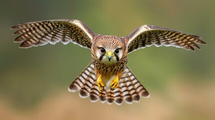 Obraz premium Majestic Hawk in Flight with Stunning Feather Patterns