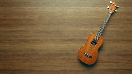 Fototapeta premium Melodious invitation, a wooden ukulele awaits its musical 