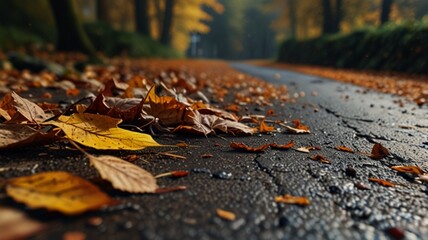 autumn leaves on the ground