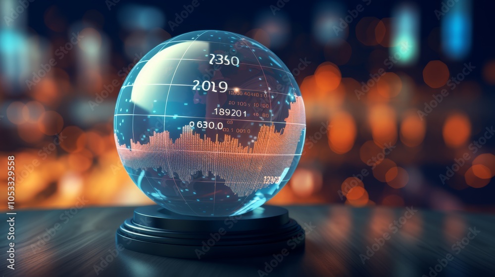 Poster trade forecast showing future trends with predictive analytics and market projections