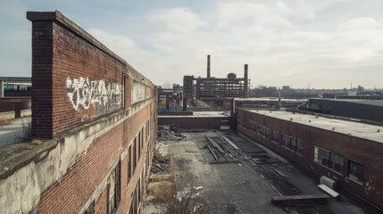 Fototapeta premium Industrial Decay: A View of a Forgotten Factory