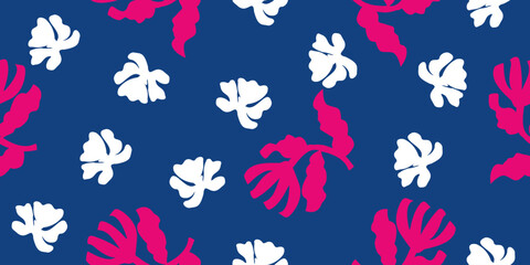 Hand drawn flowers, seamless patterns floral for fabric, textiles, clothing, wrapping paper, cover, banner, interior decor, abstract backgrounds.