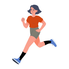 young woman running illustration