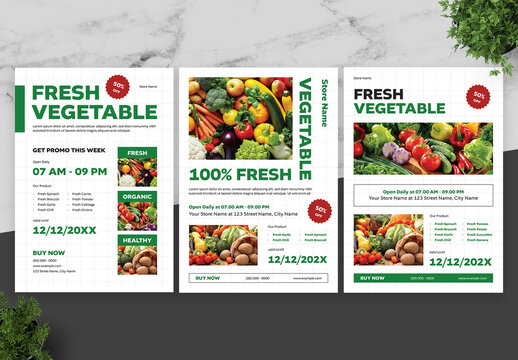Green And White Vegetable Flyer