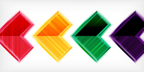 Arrow symbols created with 3d effects and line texture geometric abstract background